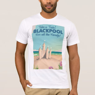 Blackpool,England vintage sandcastle travel poster T-Shirt