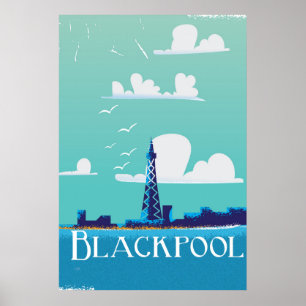Blackpool, England vintage travel poster