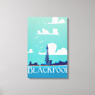 Blackpool, England vintage travel poster Canvas Print