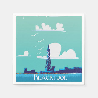 Blackpool, England vintage travel poster Napkin