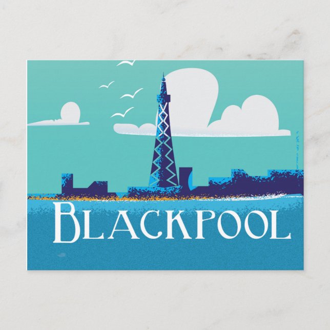 Blackpool, England vintage travel poster Postcard (Front)