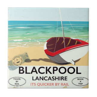 Blackpool,lancashire, rail poster tile