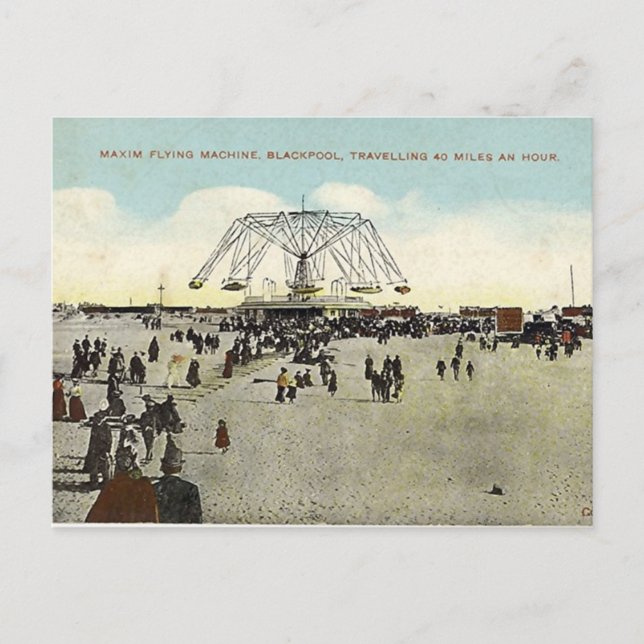 Blackpool, Maxim Flying Machine Postcard (Front)