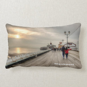 Blackpool Pier English Seaside  Resort Lumbar Cushion