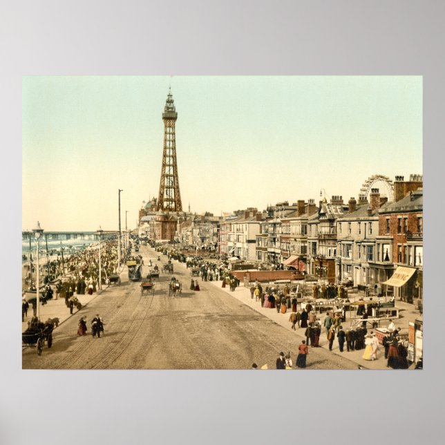 Blackpool Promenade, Lancashire, England Poster (Front)