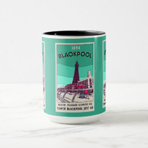  Blackpool Seaside Resort England Vintage Art   Mug