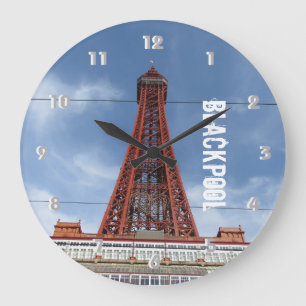 Blackpool Tower And Day Sky Large Clock