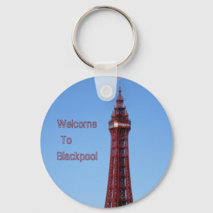 Blackpool Tower Blue Sky Day  Key Ring