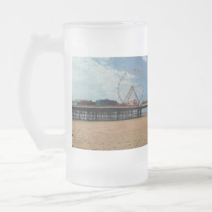 Blackpool tower frosted glass beer mug