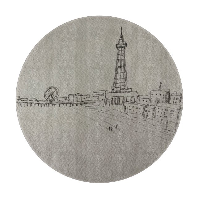 Blackpool Tower Original Art  Cutting Board (Front)