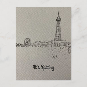 Blackpool Tower original art Postcard