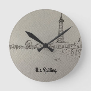 Blackpool Tower original art Round Clock