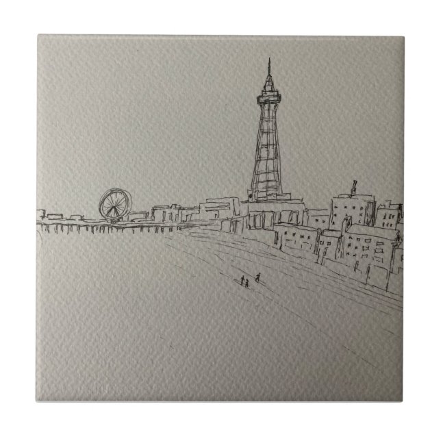 Blackpool Tower Original Art    Tile (Front)