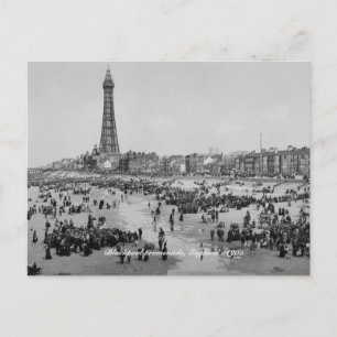 Blackpool Tower & promenade, England c 1905 Postcard