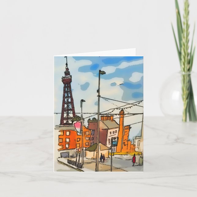 Blackpool Tower Seaside Holiday Card (Front)