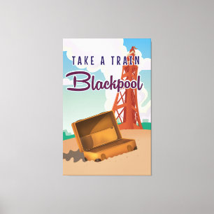 Blackpool vintage travel poster canvas print