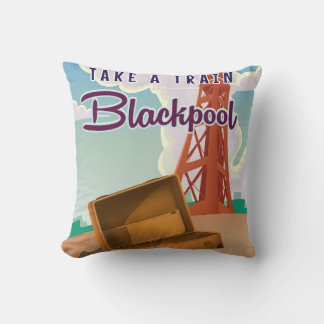 Blackpool vintage travel poster cushion