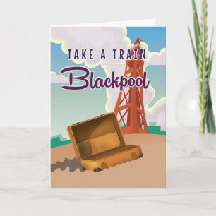 Blackpool vintage travel poster holiday card