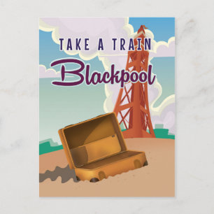 Blackpool vintage travel poster postcard