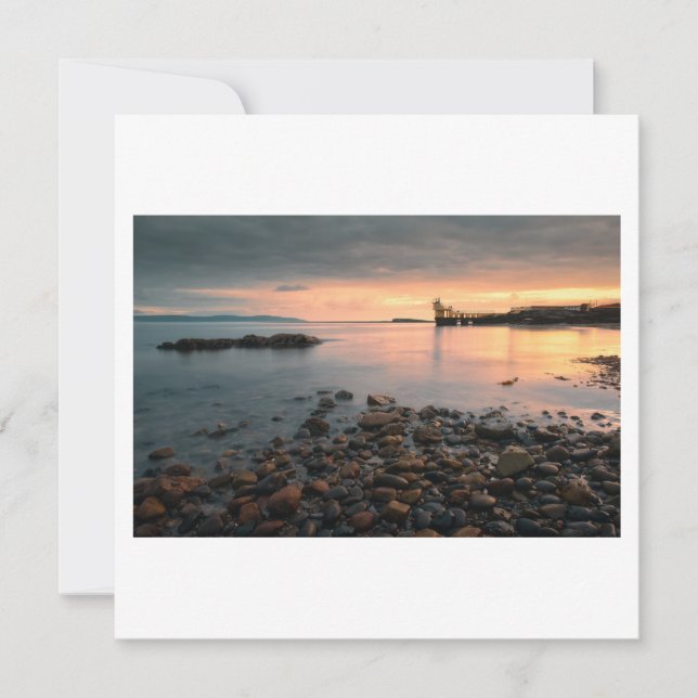 Blackrock sunset at Salthill beach in Galway Holiday Card (Front)