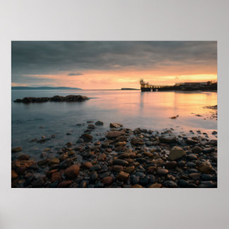 Blackrock sunset at Salthill beach in Galway Poster