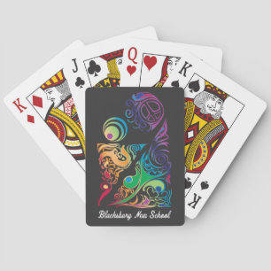 Blacksburg New School Art Logo white type Playing Cards
