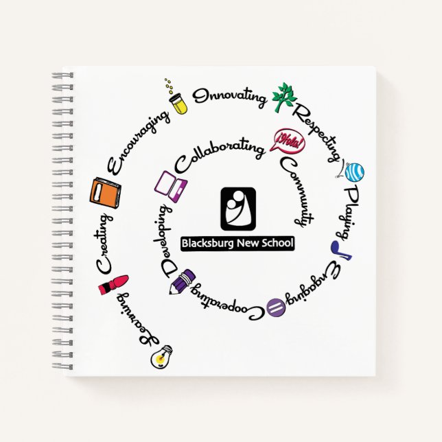 Blacksburg New School Colour Spiral book (Front)