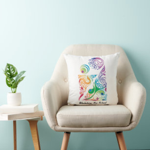 Blacksburg New School Rainbow Classes Art Logo Cushion