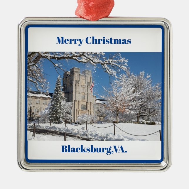 Blacksburg,VA. VA Tech ,Christmas Ornament (Front)