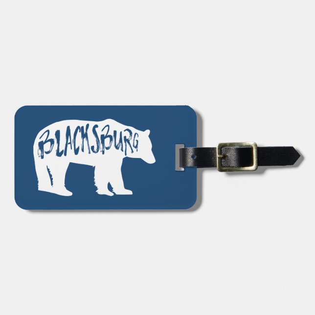 Blacksburg Virginia Bear Luggage Tag (Front Horizontal)
