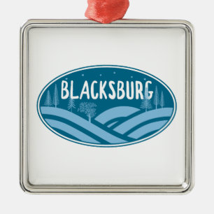 Blacksburg Virginia Outdoors Metal Tree Decoration