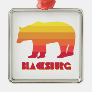 Blacksburg Virginia Rainbow Bear Metal Tree Decoration