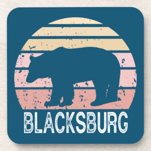 Blacksburg Virginia Retro Bear Coaster