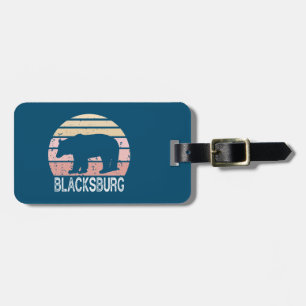 Blacksburg Virginia Retro Bear Luggage Tag