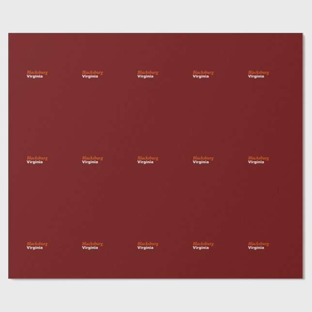 Blacksburg, Virginia Wrapping Paper (Flat)