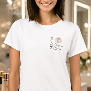 BlackScriptEmployeeName Business Logo Makeup T-Shirt