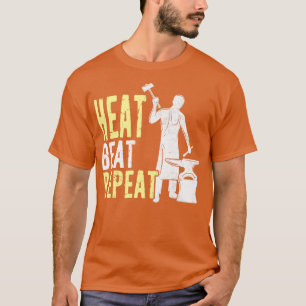 Blacksmith And Anvil Heat Beat Repeat Retro Vintag T-Shirt