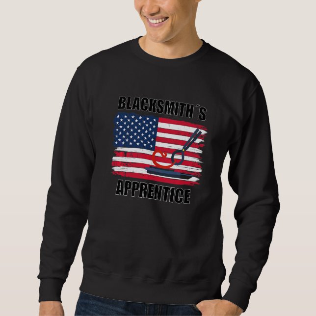 Blacksmith Apprentice Patriotic Us Flag   Sweatshirt (Front)