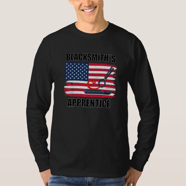 Blacksmith Apprentice Patriotic Us Flag   T-Shirt (Front)