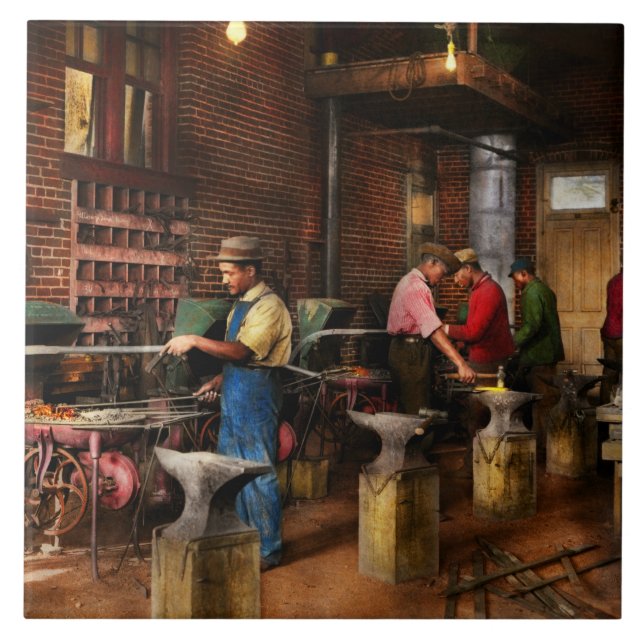 Blacksmith - Blacksmithing school 1899 Tile (Front)
