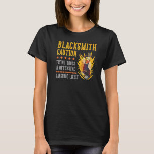 Blacksmith Caution Anvil Blacksmith T-Shirt