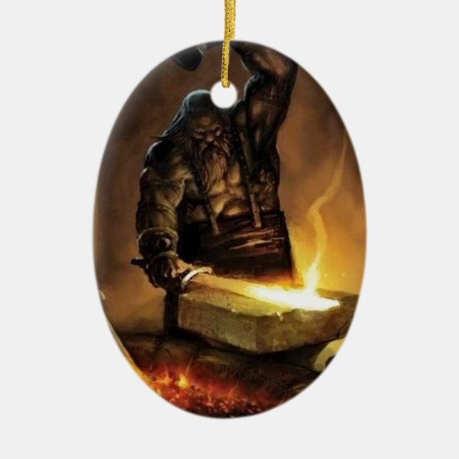 Blacksmith Ceramic Tree Decoration (Front)