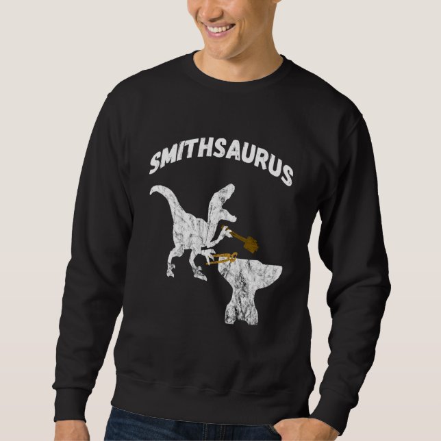 Blacksmith Dinosaurs  Tongs Blacksmithing T Rex Di Sweatshirt (Front)