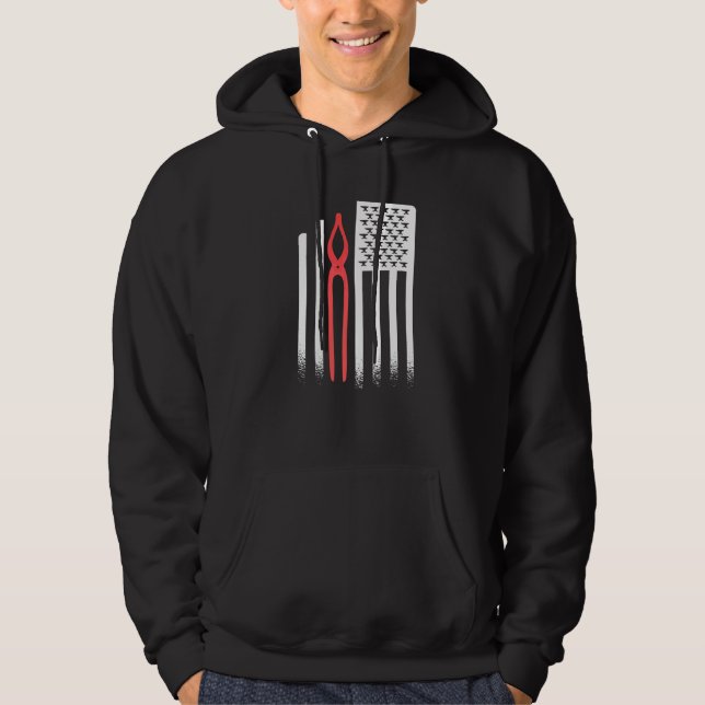 Blacksmith Flag Forge Blacksmithing   Hoodie (Front)