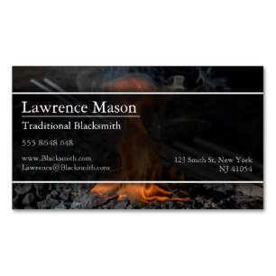 Blacksmith Forge Photo Magnetic Business Card
