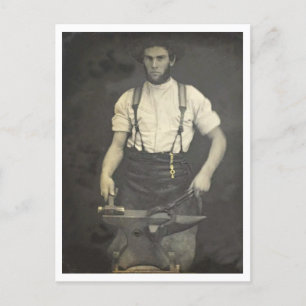Blacksmith Forging a Horseshoe Vintage Photo Postcard