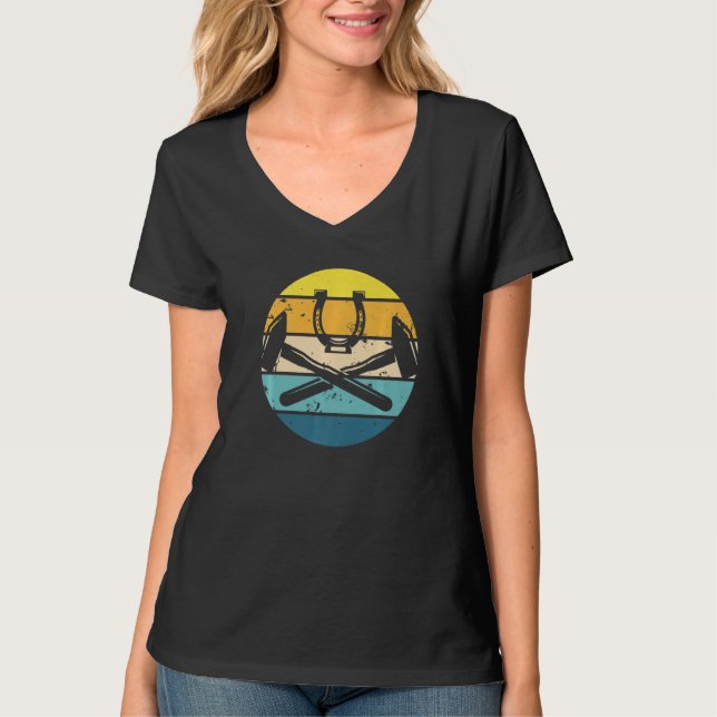 Blacksmith  Forging Hammers Horseshoe Metal Smith T-Shirt (Front)