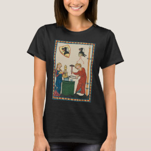 Blacksmith Forging Helmet Mediaeval Art T-Shirt