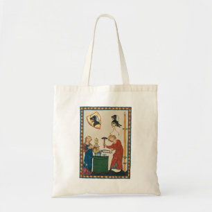 Blacksmith Forging Helmet Mediaeval Art Tote Bag