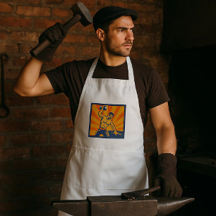 Blacksmith Hammering Retro Strongman Labour Standard Apron